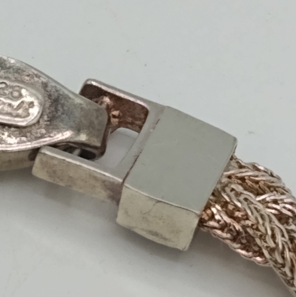 ANATOLI 925 Silver Braided Woven Bracelet Signed Vintage - Picture 13 of 15